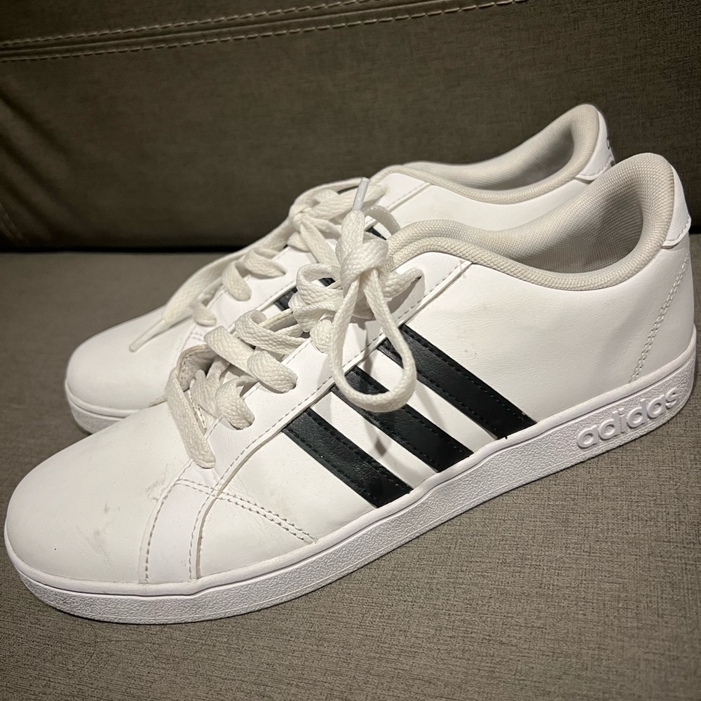 Adidas Classic White Shoes with Black Accents